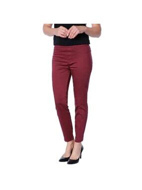 NEW Bellina Burgundy Pull-On Stretch Skinny Jeans Jeggings - Size 14